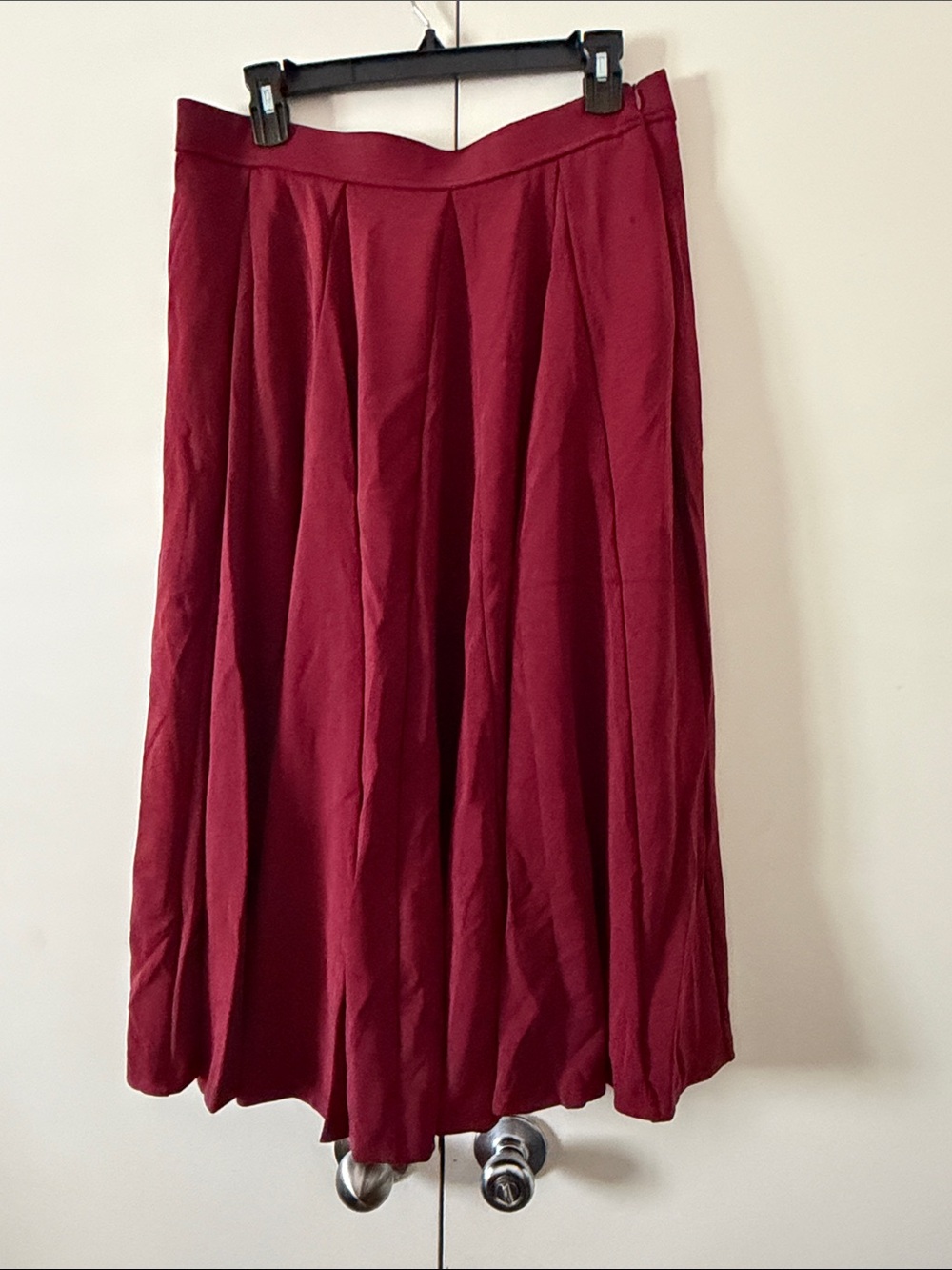 OGL Burgundy Midi Pleated Skirt